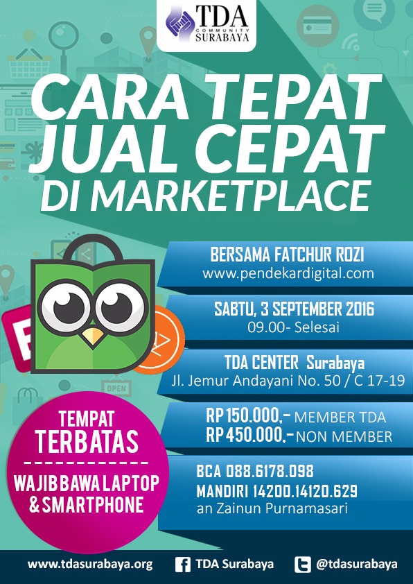 TDA Class Surabaya – Cara Tepat Jual Cepat Di Marketplace